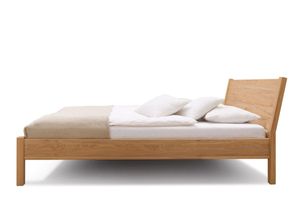 Natur24 Bett Doppelbett Ginevra 200x200cm in Zirbe Natur mit Kopfteil