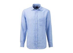 OLYMP Leinenhemd Casual ideal für den Sommer, blau