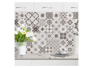 Bilderdepot24 Küchenrückwand grau dekor Fliesenoptik Vintage Shabby Steinoptik Keramikfliese Agadir