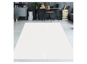 Teppich Kurzflor Teppich mit Bogen Muster in Creme