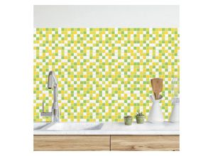 Bilderdepot24 Küchenrückwand grün dekor Fliesenoptik Muster Mosaikfliesen Frühlingsset