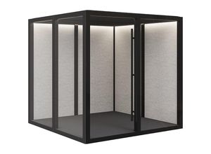 Meetingbox Zen Pod Essentials, HxBxT 2310 x 2320 x 2320 mm, Large, Textil / Aluminium / Glas