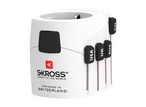SKROSS Reisestecker "PRO World & USB" (7A), Weiß