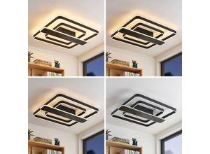 Lucande Linetti LED ceiling angular black 70 cm