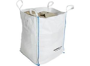 Containersack Schäfer Shop Genius Big Bag, oben offen, bis 1,5 t, 4 Hebeschlaufen, 1 Stück, B 900 x T 900 x H 1200 mm, weiß
