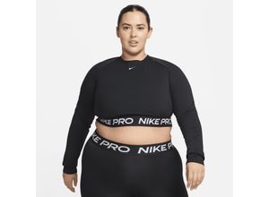 Nike Pro Dri-FIT Longsleeve Crop Top (Damen, große Größen) - Schwarz