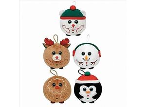 TY 8,5cm XMas Rentier, Lebkuchen, Pinguin, Eisbär, Schneemann Anhänger