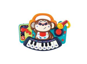 Moni Musikspielzeug Keyboard DJ Monkey 3137 Melodien, Tasten, Licht, Mikrofon bunt