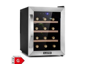 Klarstein Reserva 12 Uno Weinkühlschrank 12 Flaschen 31 Liter Edelstahl