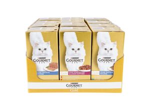 PURINA Gourmet Gold Katzennahrung 4 x 85 g, verschiedene Sorten, 12er Pack