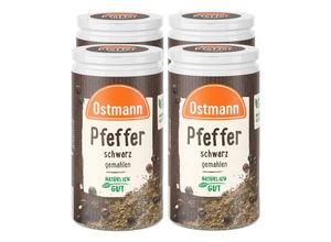 Ostmann Pfeffer schwarz gemahlen Streuer 40 g, 4er Pack