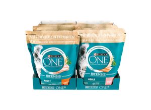 PURINA ONE Bifensis Adult Katzentrockenfutter 750 g verschiedene Sorten, 8er Pack