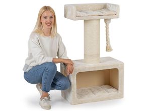 HAPPYPET Premium Kratzbaum Grosse Katzen Stabil Katzenbaum 103 cm Creme 103 cm