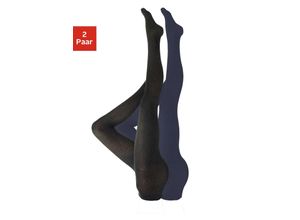 Rogo Strumpfhose, schwarz+marine, Gr.46/48