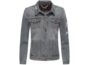 NAVAHOO Damen Jacke Übergangsjacke Jeans Frühling Destroyed Jeansjacke Pamuyaa