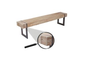 Sitzbank MCW-A15, Esszimmerbank Bank, Tanne Holz rustikal massiv MVG-zertifiziert ~ naturfarben 195cm