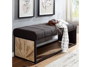 Sitzbank FineBuy Polsterbank Schwarz 105 cm Bettbank Schlafzimmer Flurbank Stoff