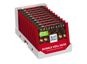 Ritter Sport Nussklasse Dunkle Voll-Nuss 100 g, 10er Pack