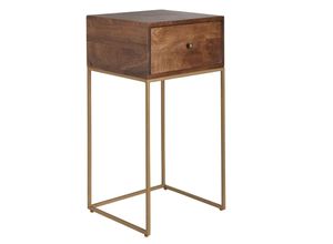 Nachttisch FineBuy Nachtkommode Massivholz 40x75,5x35 cm Boxspringbett Schublade