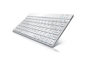 CSL Wireless-Tastatur, Ultra Slim Keyboard, Bluetooth, Aluminium Gehäuse, DE Layout, BT 3.0, weiß