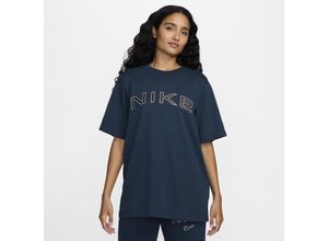 Nike Sportswear weites Kurzarmshirt mit Grafik (Damen) - Blau