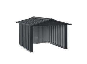 Juskys Mähroboter Garage mit Satteldach Rasenmäher Dach Carport aus Metall 86 × 98 × 63 cm