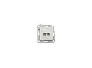 Metz BTR E-DAT C6 8/8(8) UPk - Anschlussdose, Unterputz - CAT 6 - RJ-45 X 2 - Pure White, RAL 9010