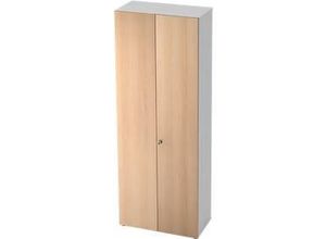 Schrank TOPAS LINE, Akten/Garderobenschrank, 6 Ordnerhöhen, B 800 mm, weiß/Eiche-Dekor