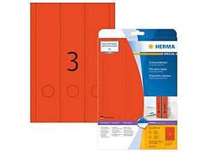 Herma Ordneretiketten A4, 297 x 61 mm, permanent haftend/bedruckbar, 60 Stück, rot