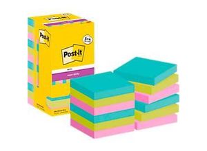 Post-It Super Sticky Notes, Cosmic Collection, 76 mm x 76 mm, 90 Blatt, 8 Blöcke + 4 Gratis/Packung, verschiedene Farben