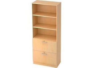 Schrank ULM, mit Hängeregistraturauszügen, 3 OH, H 2004 x B 800 x T 420 mm, Ahorn-Dekor