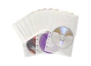 MediaRange CD/DVD-Vliestaschen, abheftbar, Universal-Lochung, weiß