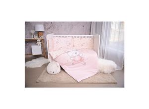 Lorelli Babybettwäsche Set Smile 6-teilig Decke 140x95 Kissen 43x35 Bett 120x60 rosa