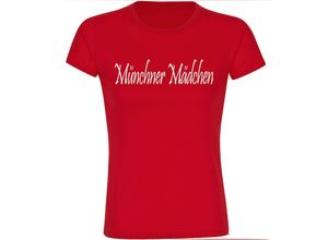 multifanshop Kinder T-Shirt - München rot - Münchner Mädchen - Druck weiß - Kind