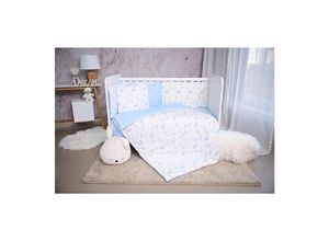 Lorelli Babybettwäsche Set Smile 6-teilig Decke 140x95 Kissen 43x35 Bett 120x60 blau