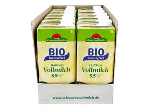 Schwarzwaldmilch Bio lactosefreie H-Milch 3,5% 1 Liter, 12er Pack