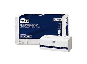 Tork® Papierhandtücher PeakServe® Endlos™ H5 100585, 1-lagig & geprägt, FSC®-Papier, 12 Pack mit je 410 Blatt, in 1 Karton, weiß