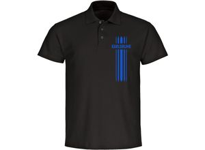 multifanshop Poloshirt - Karlsruhe - Streifen - Druck blau - Polo