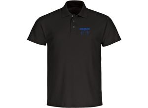 multifanshop Poloshirt - Karlsruhe - Herzschlag - Druck blau - Polo