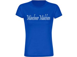 multifanshop Kinder T-Shirt - München blau - Münchner Mädchen - Druck weiß - Kind