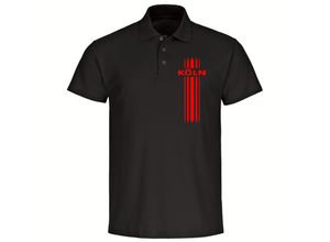 multifanshop Poloshirt - Köln - Streifen - Druck rot - Polo