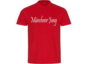 multifanshop Kinder T-Shirt - München rot - Münchner Jung - Druck weiß - Kind