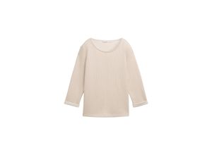 TOM TAILOR Damen 3/4 Arm Sweatshirt, weiß, Meliert, Gr. XXL