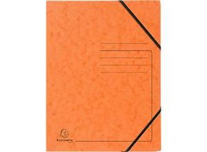 Exacompta Eckspannmappe, DIN A4, mit Gummizug, beschriftbar, Colorspan-Karton, 355 g/m², orange