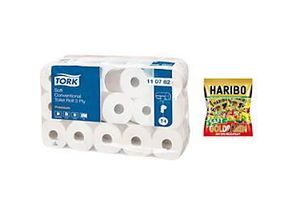 TORK Kleinrollen Toilettenpapier + Haribo Saft Goldbären Minis GRATIS