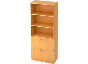 Schrank ULM, mit Hängeregistraturauszügen, 3 OH, H 2004 x B 800 x T 420 mm, Buche-Dekor