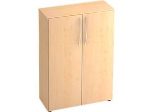 Schrank TARA, 3 Ordnerhöhen, B 800 x T 330 x H 1144 mm, Flügeltüren, 2 Fachböden, stapelbar, Ahorn-Dekor