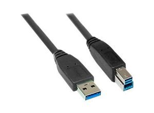 Anschlusskabel USB 3.0 Stecker A/B, 3m, schwarz