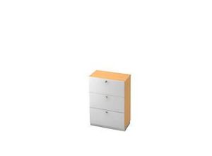 Hängeregistraturschrank, 3 OH, B 800 x T 420 mm, Buche-Dekor/silber