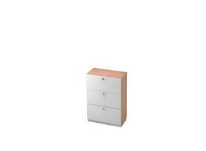 Hängeregistraturschrank, 3 OH, B 800 x T 420 mm, Nussbaum-Dekor/silber